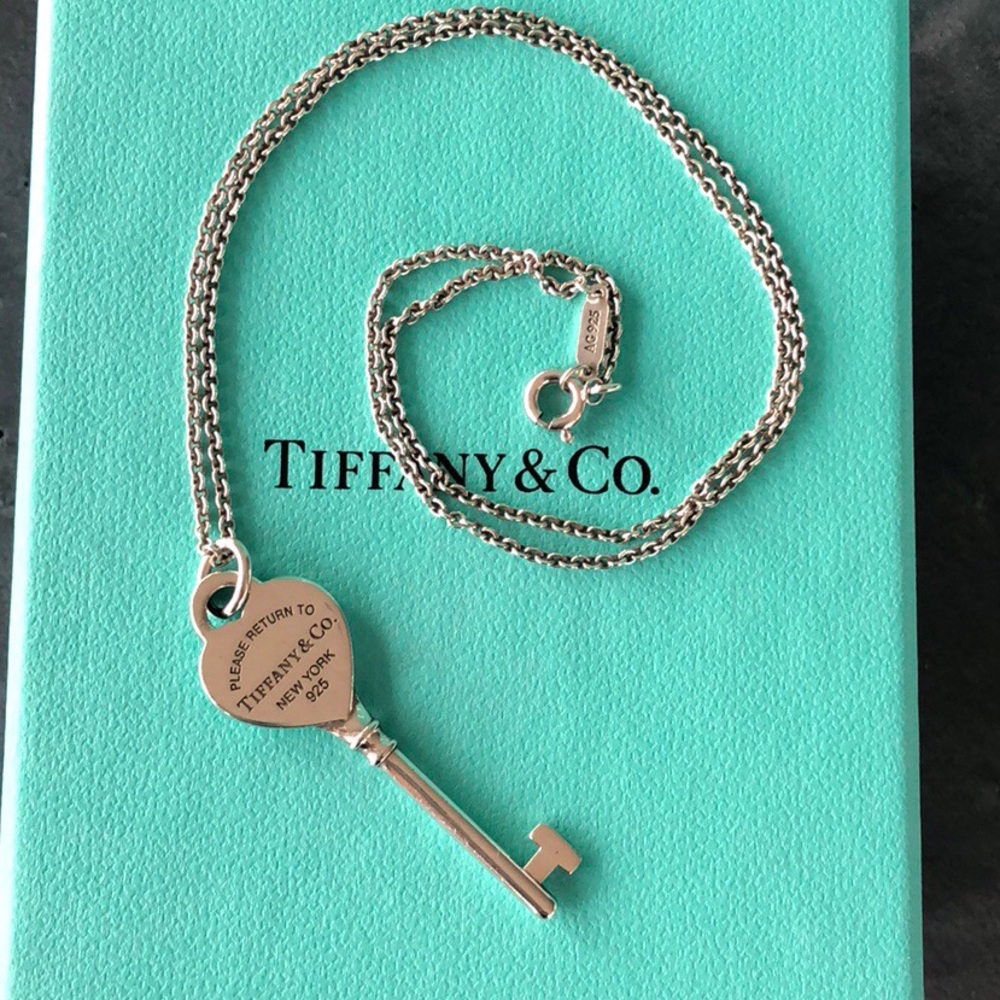 Return to Tiffany Heart Key Silver Necklace